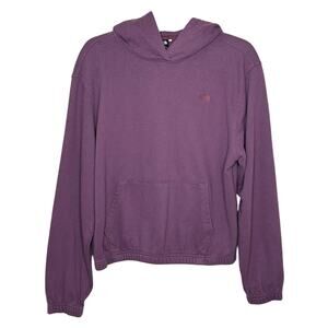 The North Face Purple Pullover Hoodie Embroidered Logo Outdoors Hiking Casual M